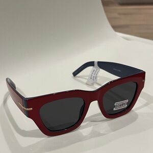 Free People Jackson two-tone sunglasses Square, oversized. 100% UV. Red grey NWT